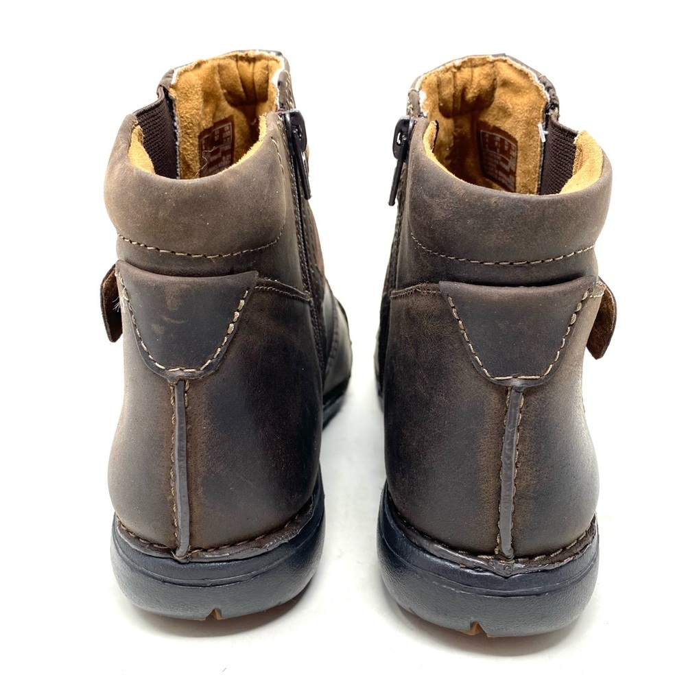 Clarks Un Loop Up Dark Brown Leather Wide Comfort Ankle Boot Side Zip - Picture 4 of 7